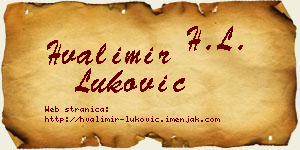Hvalimir Luković vizit kartica